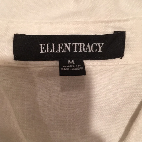 White Ellen Tracy button down shirt - Picture 2 of 3